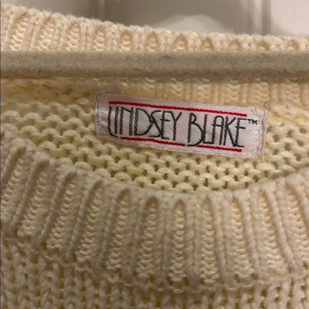 Vintage Lindsey Blake Floral Knit Sweater with Bow Design - Picture 2 of 5